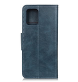 Bookstyle en cuir PU Pull Up pour iPhone 12 Pro Bleu