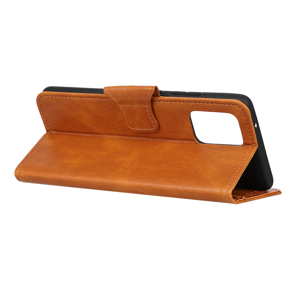 Pull Up PU Leder Bookstyle voor iPhone 12 Pro Max Bruin