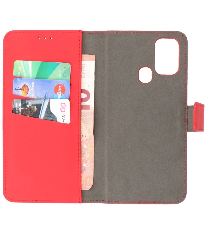 2 in 1 Book Case Hoesje voor Samsung Galaxy A21s Rood