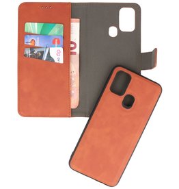 2 in 1 Book Case Cover für Samsung Galaxy A21s Brown