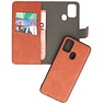 2 in 1 Book Case Cover for Samsung Galaxy A21s Brown