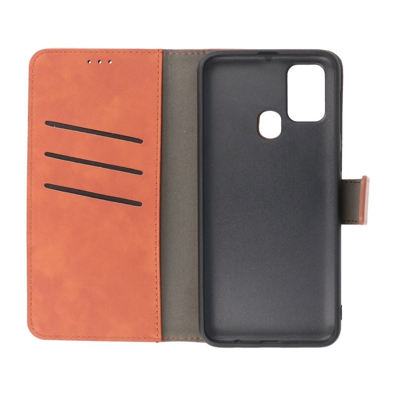 Custodia a libro 2 in 1 per Samsung Galaxy A21s marrone