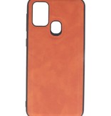 2 in 1 Book Case Cover for Samsung Galaxy A21s Brown