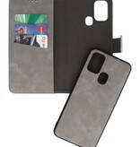 2 in 1 Book Case Cover für Samsung Galaxy A21s Grau