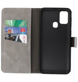 2 in 1 Book Case Cover für Samsung Galaxy A21s Grau