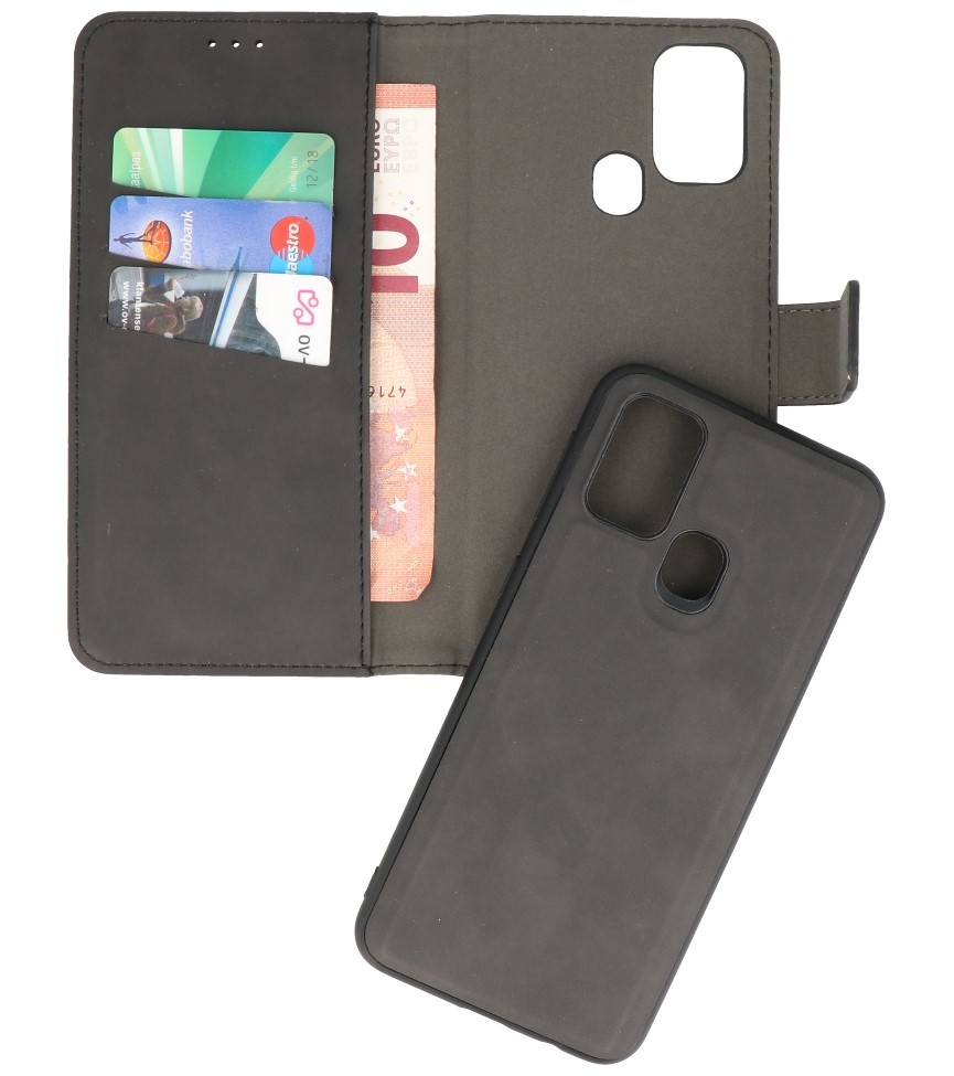 2 in 1 Book Case Cover for Samsung Galaxy M31 Black