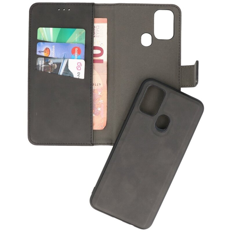 2 i 1 Bog Cover til Samsung Galaxy M31 Sort