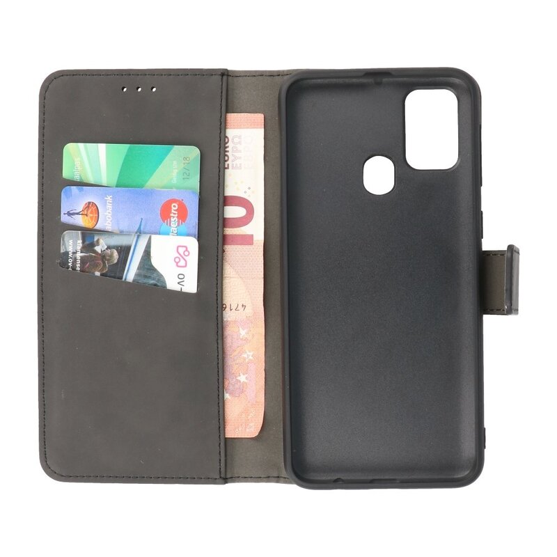 2 i 1 Bog Cover til Samsung Galaxy M31 Sort