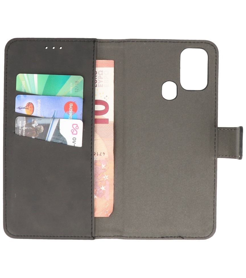 2 i 1 Bog Cover til Samsung Galaxy M31 Sort