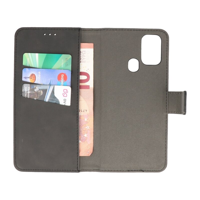 2 i 1 Bog Cover til Samsung Galaxy M31 Sort