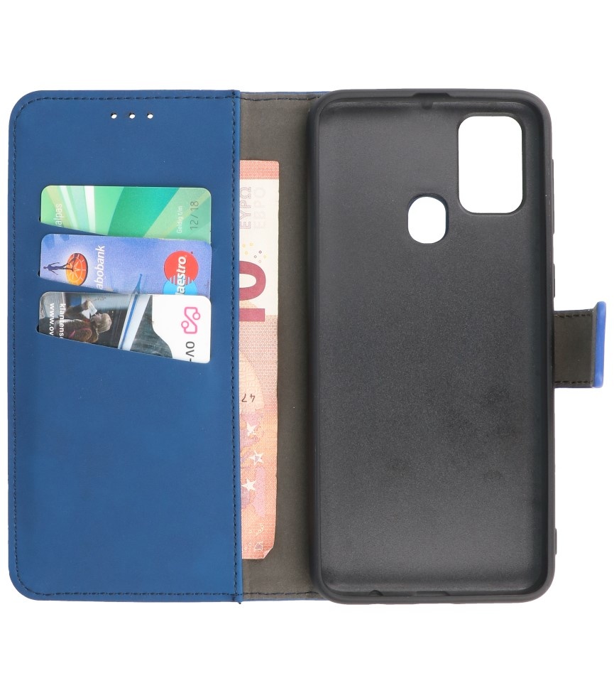 2 i 1 bog cover til Samsung Galaxy M31 Navy