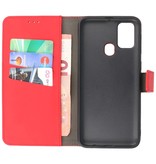 2 in 1 Book Case Cover for Samsung Galaxy M31 Red