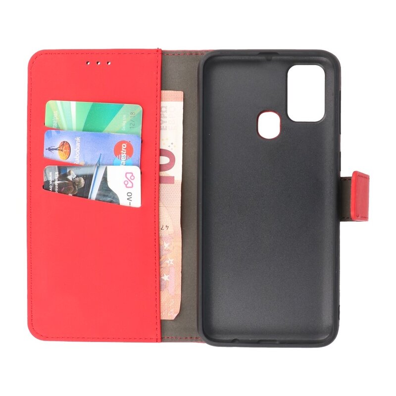 Étui livre 2 en 1 pour Samsung Galaxy M31 Rouge