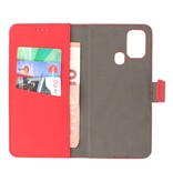 2 in 1 Book Case Cover for Samsung Galaxy M31 Red