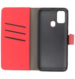 2 in 1 Book Case Cover for Samsung Galaxy M31 Red