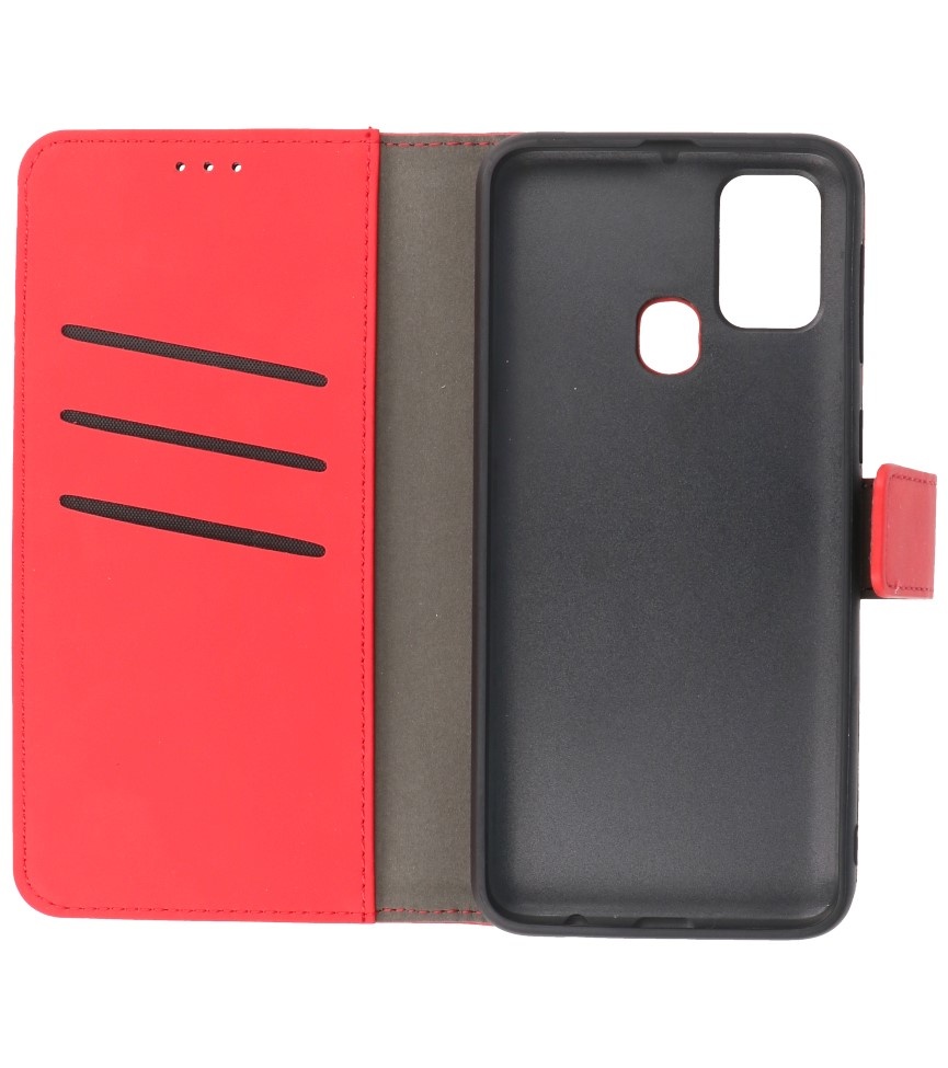 2 in 1 Book Case Cover for Samsung Galaxy M31 Red