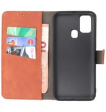 2 in 1 Book Case Cover für Samsung Galaxy M31 Brown