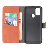 2 in 1 Book Case Cover for Samsung Galaxy M31 Brown