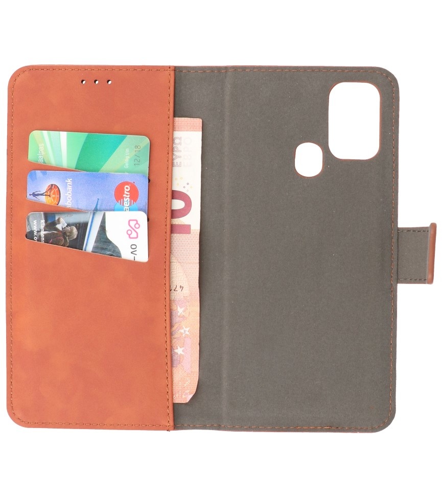 2 in 1 Book Case Cover for Samsung Galaxy M31 Brown