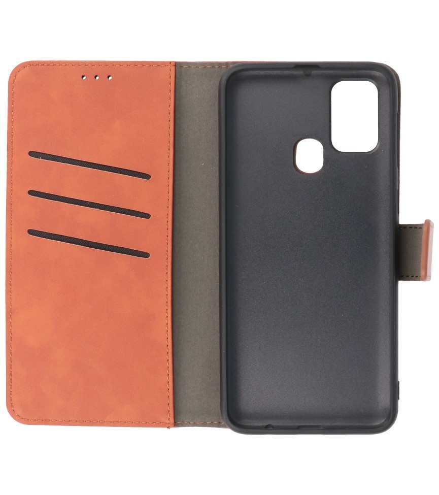 2 in 1 Book Case Cover for Samsung Galaxy M31 Brown