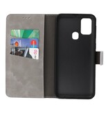 2 in 1 Book Case Cover für Samsung Galaxy M31 Grau