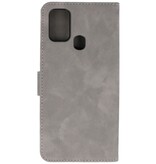 2 in 1 Book Case Cover für Samsung Galaxy M31 Grau