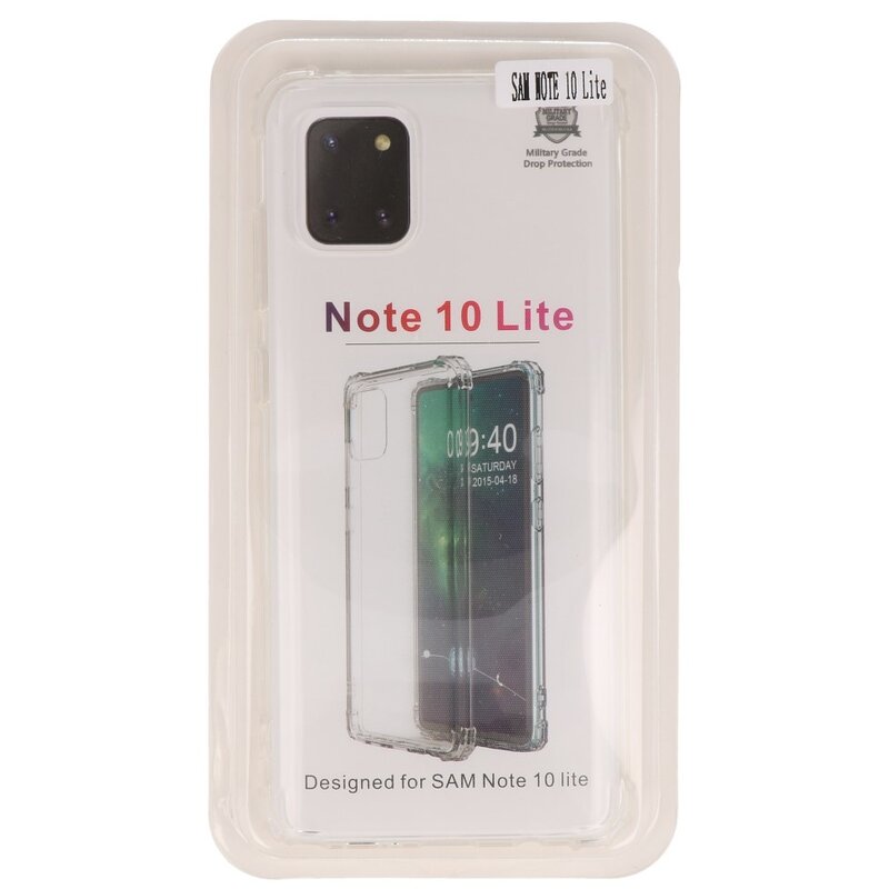 Stødsikker TPU taske til Samsung Note 10 Lite gennemsigtig