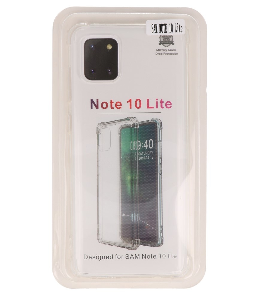 Schokbestendig TPU hoesje Samsung Note 10 Lite Transparant
