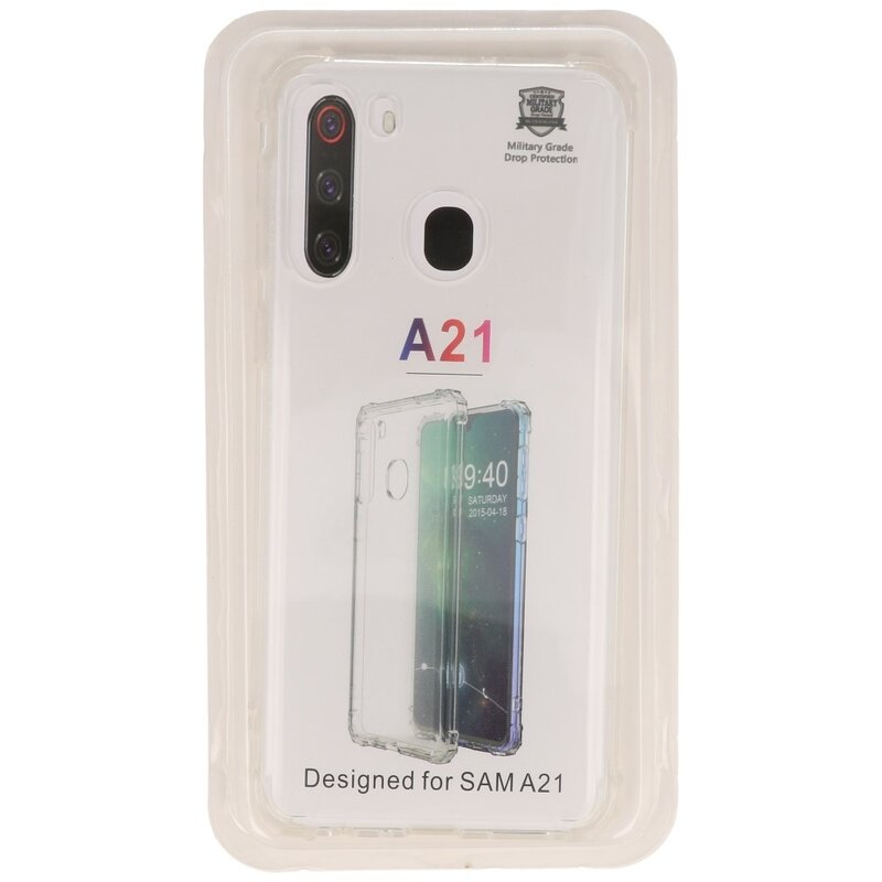 Shockproof TPU case for Samsung Galaxy A21 Transparent