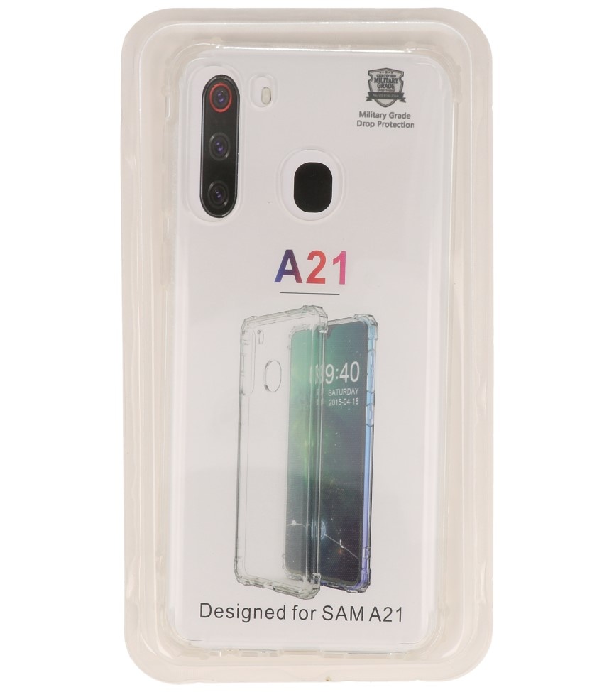 Shockproof TPU case for Samsung Galaxy A21 Transparent