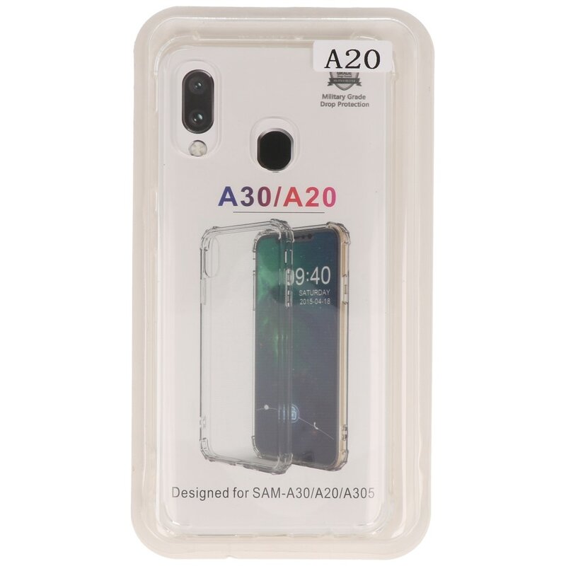 Shockproof TPU case for Samsung Galaxy A20 Transparent