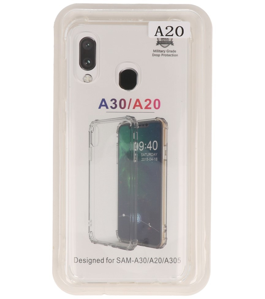 Shockproof TPU case for Samsung Galaxy A20 Transparent