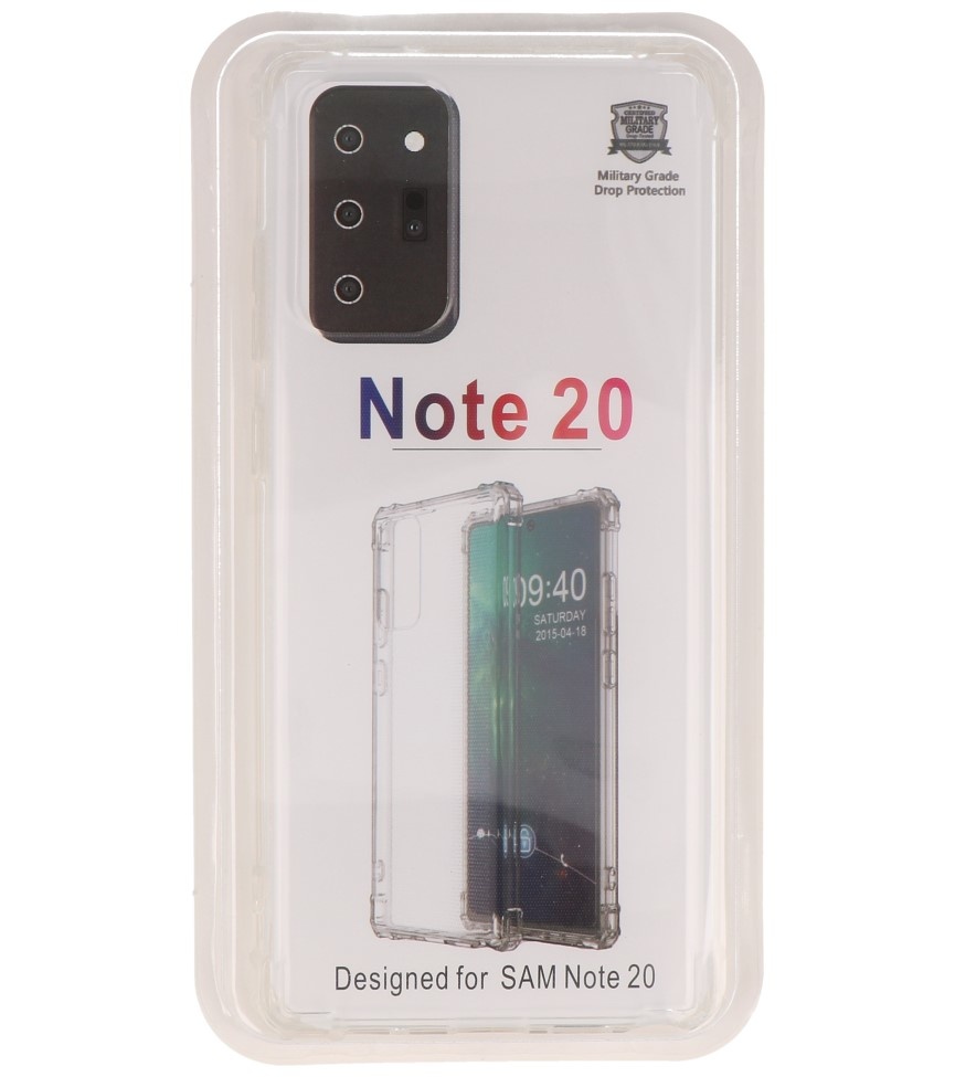Carcasa de TPU a prueba de golpes para Samsung Galaxy Note 20 Transparente