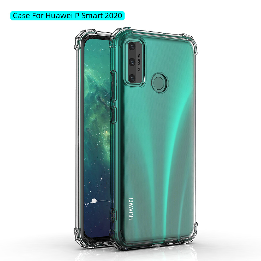 Carcasa de TPU a prueba de golpes para Huawei P Smart 2020 Transparente