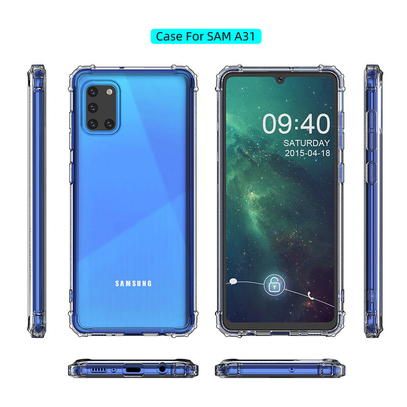 Shockproof TPU case for Samsung Galaxy A31 Transparent