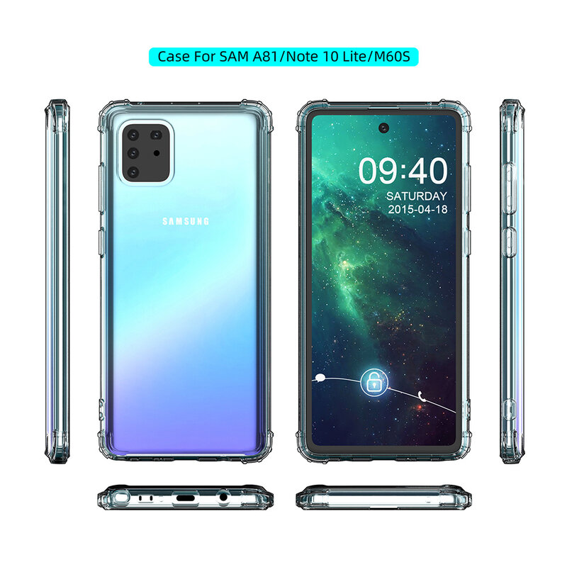Custodia in TPU antiurto per Samsung Note 10 Lite trasparente
