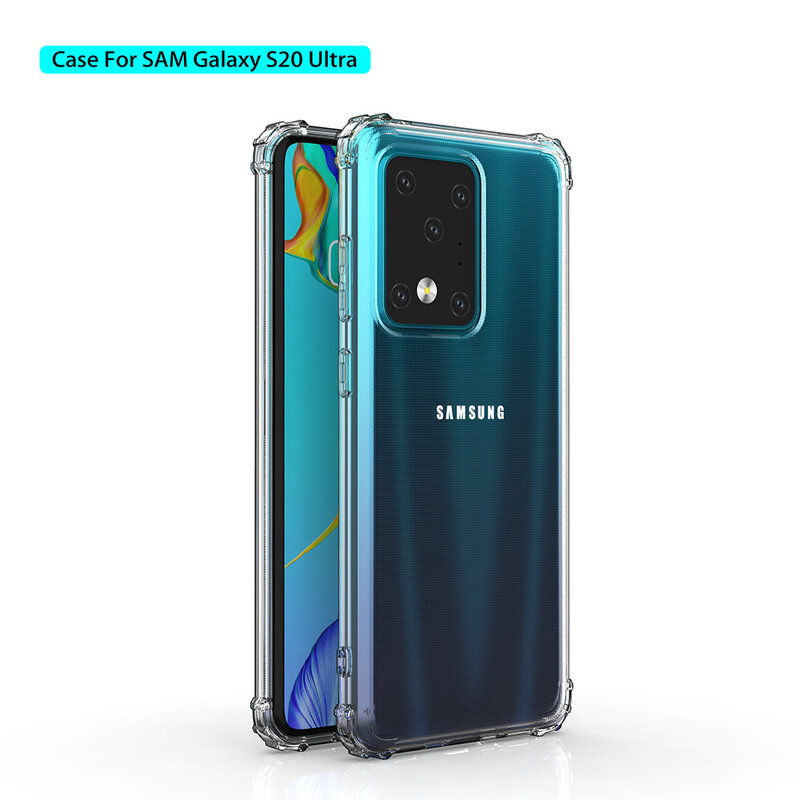 Carcasa de TPU transparente a prueba de golpes para Samsung Galaxy S20 Ultra