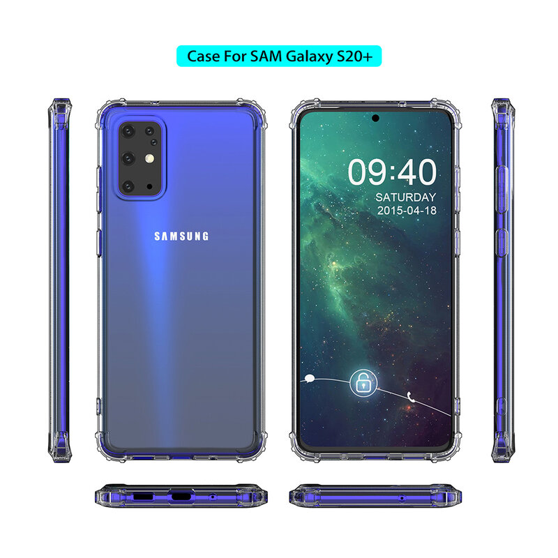 Custodia in TPU trasparente antiurto per Samsung Galaxy S20 Plus