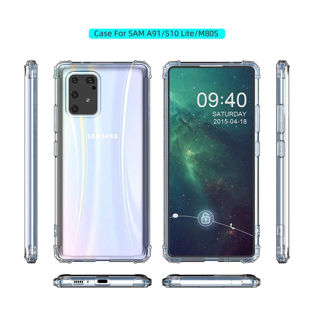 Shockproof transparent TPU case for Samsung Galaxy S10 Lite