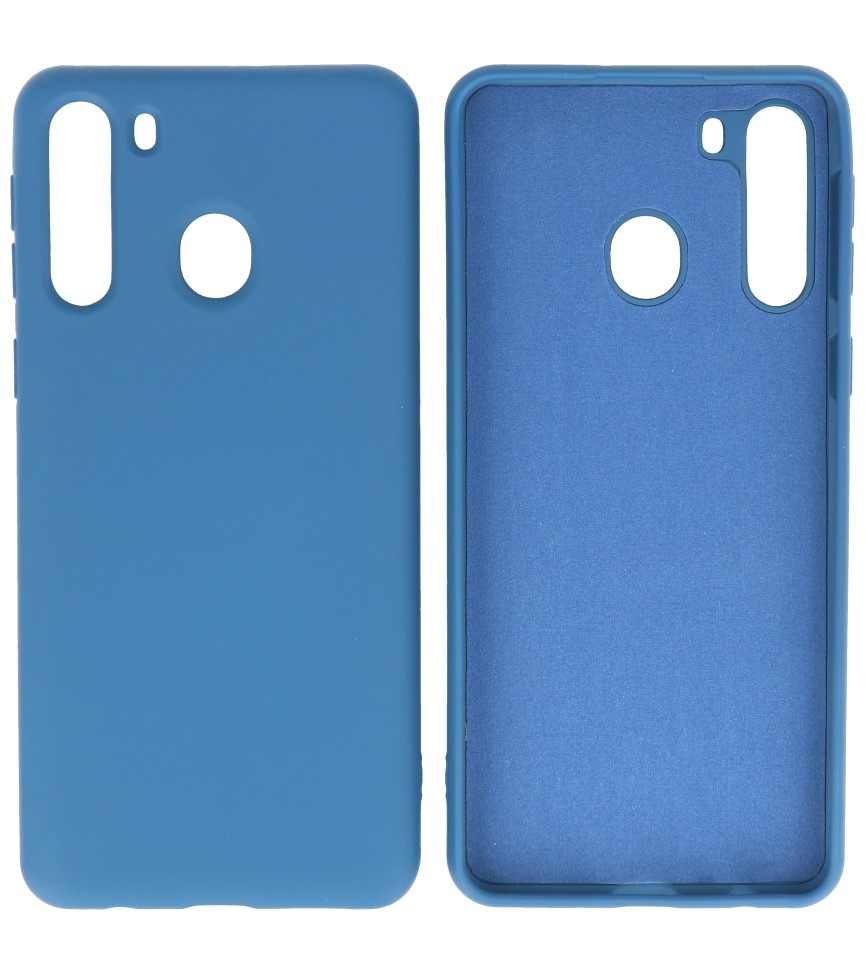 2.0mm Dikke Fashion Color TPU Hoesje Samsung Galaxy A21 Navy