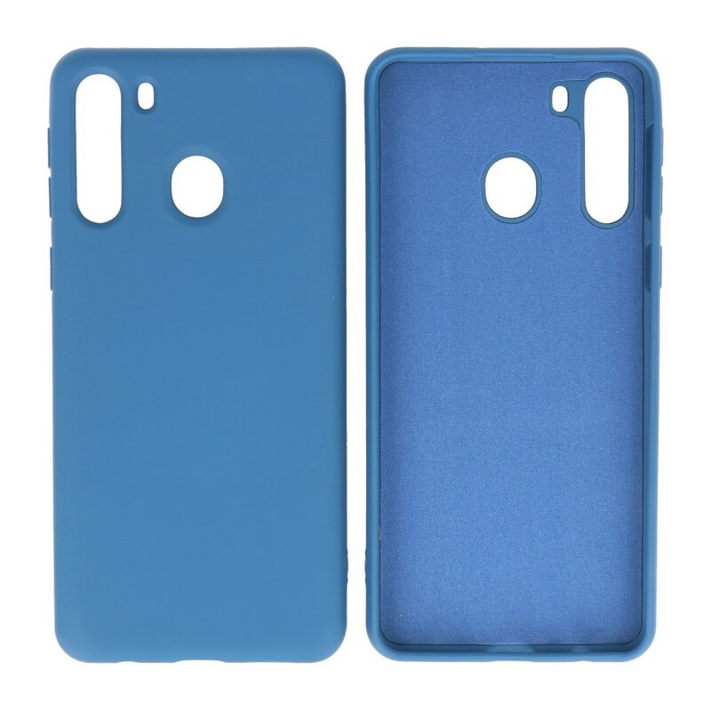 2.0mm Dikke Fashion Color TPU Hoesje Samsung Galaxy A21 Navy