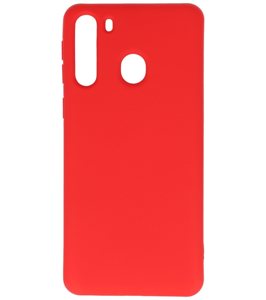 2.0mm Dikke Fashion Color TPU Hoesje Samsung Galaxy A21 Rood