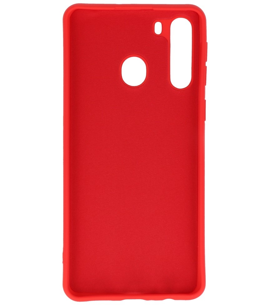 2.0mm Dikke Fashion Color TPU Hoesje Samsung Galaxy A21 Rood