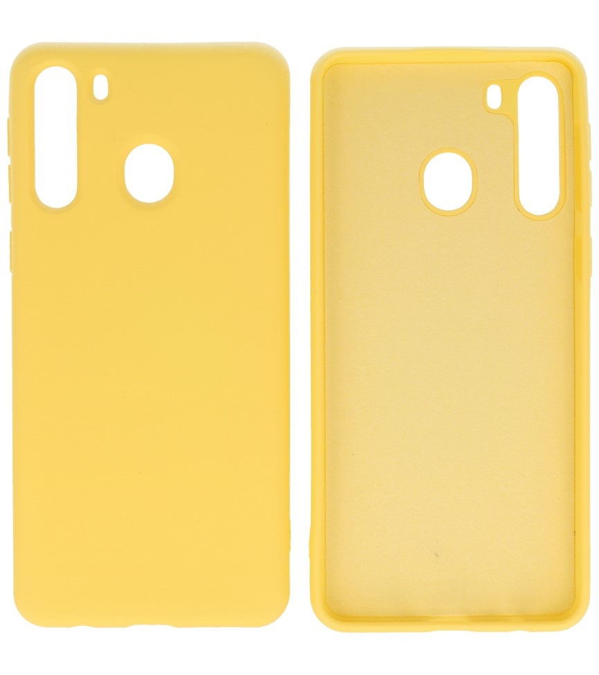 2.0mm Dikke Fashion Color TPU Hoesje Samsung Galaxy A21 Geel