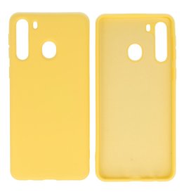 2.0mm Dikke Fashion Color TPU Hoesje Samsung Galaxy A21 Geel