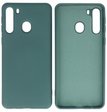 2.0mm Dikke Fashion Color TPU Hoesje Samsung Galaxy A21 Donker Groen