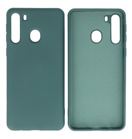 Estuche de TPU en color de moda Samsung Galaxy A21 Verde oscuro