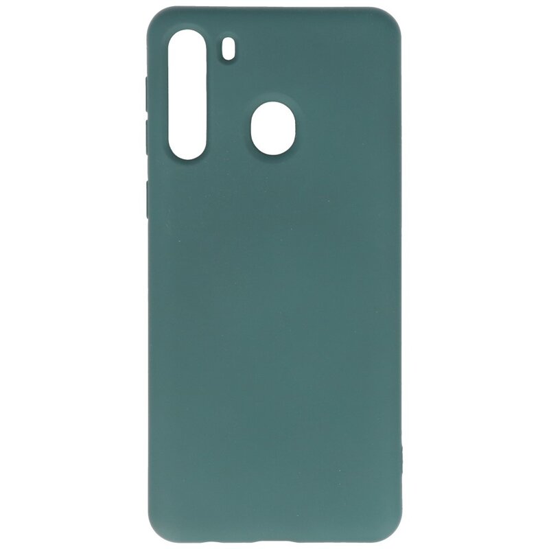 Mode Farbe TPU Fall Samsung Galaxy A21 Dunkelgrün