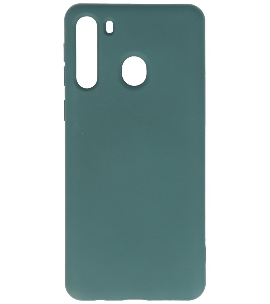 Coque en TPU Fashion Color Samsung Galaxy A21 Vert Foncé