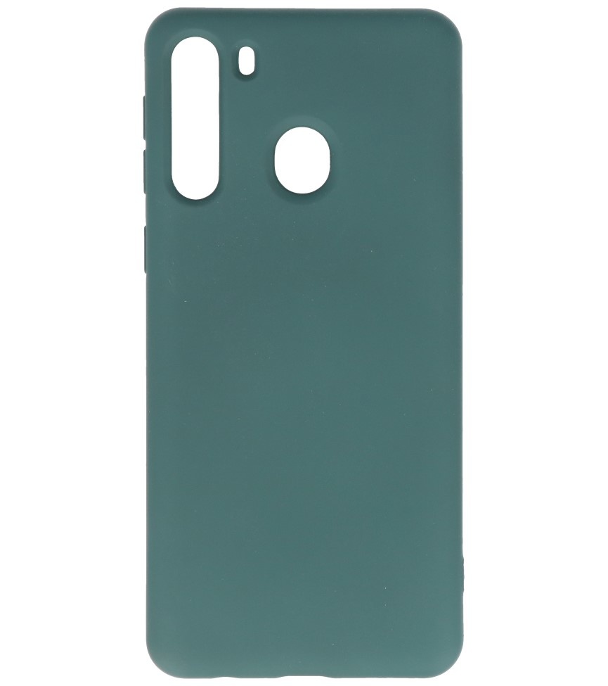 Estuche de TPU en color de moda Samsung Galaxy A21 Verde oscuro